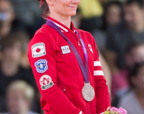 Canada's Tonya Verbeek wears her silver medal for wrestling in the 55kg freestyle category at the 2012 London Olympic Games, August 9, 2012. Verbeek lost to Saori Yoshida of Japan in the gold medal match. (COC Photo: Jason Ransom)